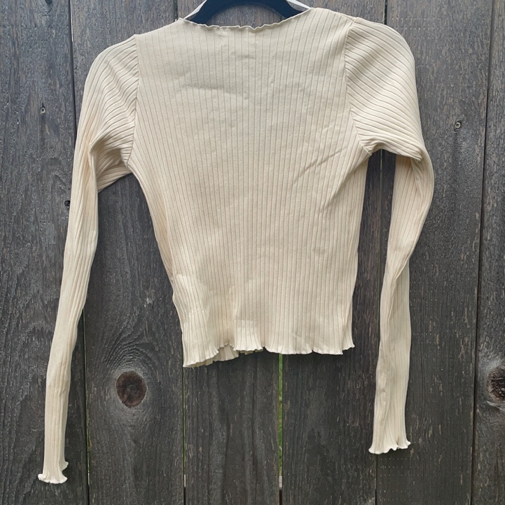 NWOT Topshop Ribbed Button-front Top - Picture 5 of 5